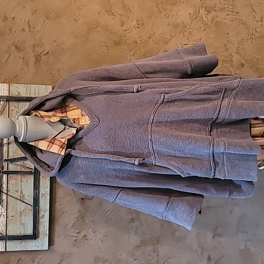 Free People Beach Cozy Taupe Hoodie OSFM - Picture 3 of 9